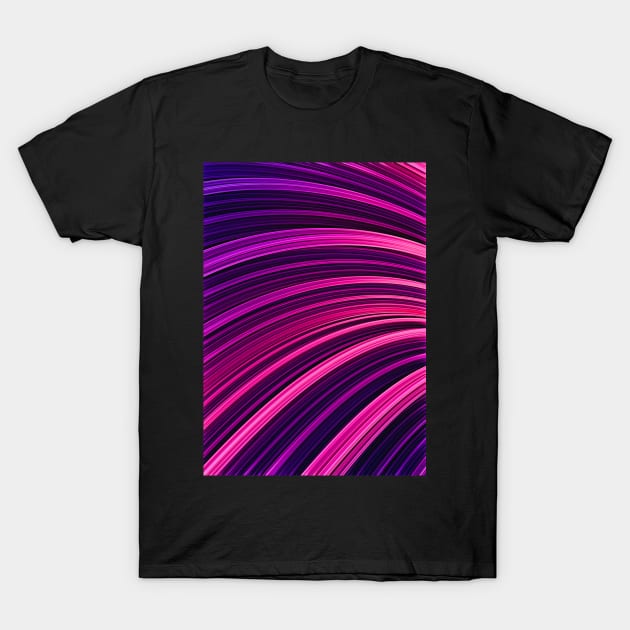 Hot Pink & Purple Burst Wave Colorful Abstract Stripes T-Shirt by love-fi